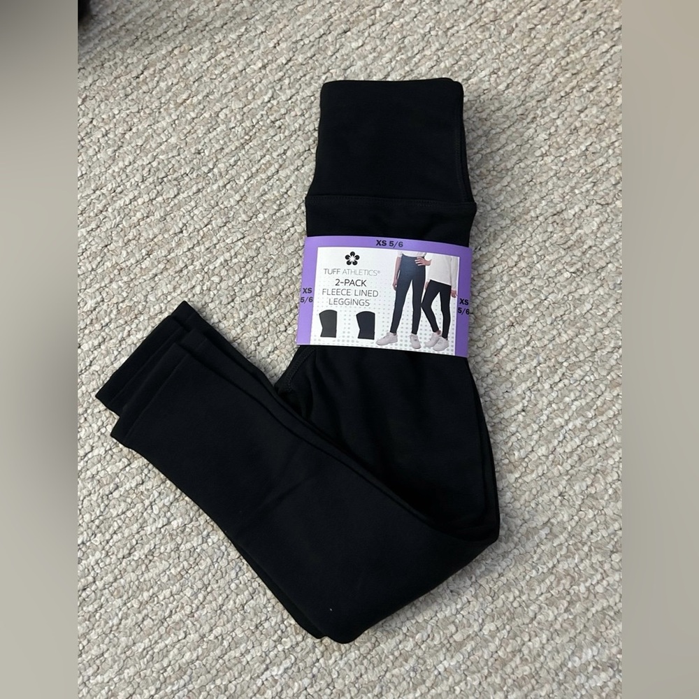 NWT Girl’s Fleece Lined Leggings 2pk size XS 5/6